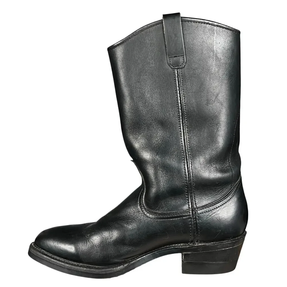Mason Western Men’s Black Leather Vibram Sole Western Cowboy Boot Size US 9 EE